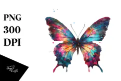 Colorful Grungy Butterfly PNG Product Image 1
