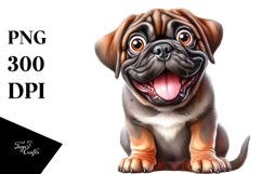 Crazy Watercolor Mastiff Clipart Product Image 3