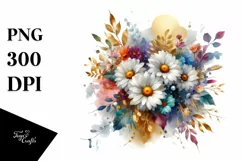 Colorful Abstract Bouquet Gold Foil Clipart Product Image 1