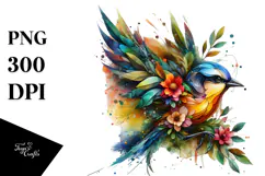 Vibrant Watercolor Bird, 20 oz Tumbler Product Image 1