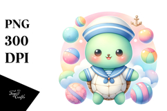 Cute Turtle Sailor Suit Clipart Product Image 1