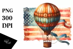 Vintage Rusted Hot Air Balloon with USA Flag Product Image 3