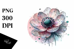 Shiny Anemone Made of Material | Sublimation Clipart Product Image 3