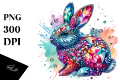 Colorful Bunny Made of Diamonds Title Product Image 1