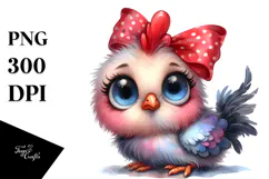Funny Baby Rooster Dove Clipart Product Image 1