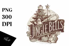 Jingle Bells Christmas Tree Cake PNG Sublimation File Product Image 1
