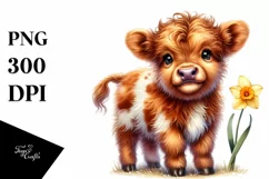 Cute Highland Cow on Star | Clipart Product Image 3