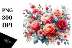 Colorfull Red Roses White Background Product Image 1