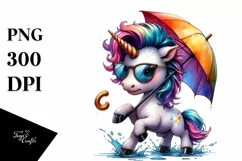 Playing Baby Unicorn PNG Product Image 1