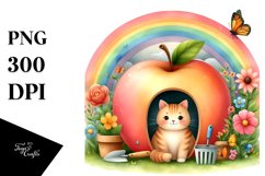 Colorful Cat House with Large Fruit | Clipart Product Image 1