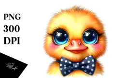 Vibrant Crazy Eyes Baby Duck PNG Product Image 1