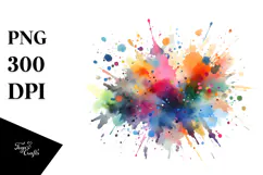 Colorful Brushstroke Summer Flower PNG Product Image 1