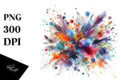Colorful Brushstroke Summer Flower PNG Product Image 1