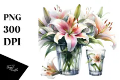 Watercolor Lily | Sublimation | Clipart Product Image 1