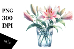 Watercolor Lily | Sublimation | Clipart Product Image 1