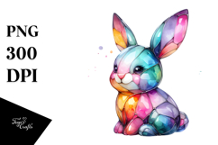Colorful Pastel Bunny in , Transparent PNG Product Image 1