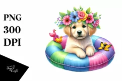 Colorful Whimsical Puppy Sticker Clipart Product Image 3