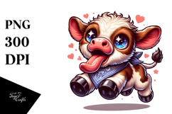 Ridiculously Cute Baby Calf with Bandana PNG Product Image 1
