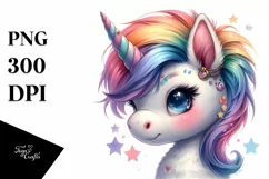 Baby Unicorn with Cool Haircut on Moon Product Image 3