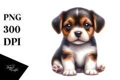 Digital Baby Puppy, Watercolor Art Product Image 1