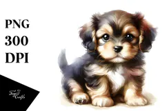 Digital Baby Puppy Sleeping on Flower, Transparent PNG Product Image 1