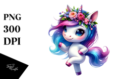 Watercolor Dancing Unicorn PNG Product Image 1