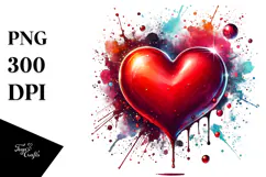 Red Glossy Heart, Transparent PNG Product Image 1