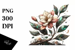 Stained Gardenia Made of Material | Sublimation Clipart Product Image 3