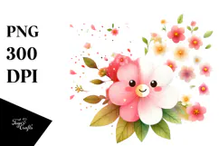 Cute Spring Flowers V Painting, Transparent PNG Product Image 1
