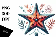 Colorful Whimsical Sea Star Sticker Clipart Product Image 1