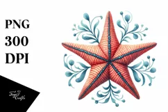 Colorful Whimsical Sea Star Sticker Clipart Product Image 1