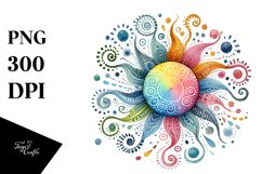 Simple Colorful Sun PNG Product Image 1
