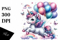 Colorful Baby Unicorn PNG Product Image 3