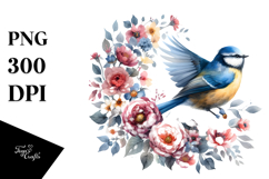 Bird with Floral Details PNG Product Image 1