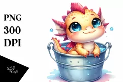 Cute Baby Dragon Smiling PNG Product Image 3