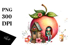 Colorful Fairy House | Fruit Rainbow | Clipart Product Image 1