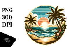 Retro Tropical Island Beach, 20 oz Tumbler Product Image 1