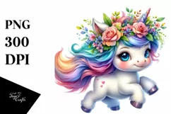 Running Baby Unicorn PNG Product Image 1