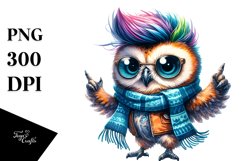 Dancing Baby Owl in Winter Outfit, Transparent PNG Product Image 3