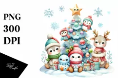 Cute Watercolor Winter Image, Transparent PNG Product Image 1