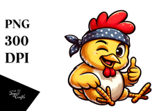 Silly Chicken with Bandana PNG Product Image 1