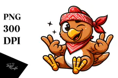 Silly Chicken with Bandana PNG Product Image 1