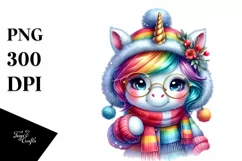 Watercolor Unicorn Vibrant Expressive PNG Product Image 1