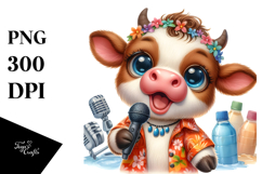 Cute Baby Cow Dressed for the Beach PNG Product Image 1