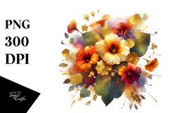 Watercolor Abstract Vibrant Bouquet Gold Foil with Heather Product Image 3