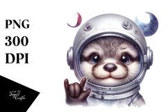 Cute Baby Otter with Rocker Look PNG Product Image 1