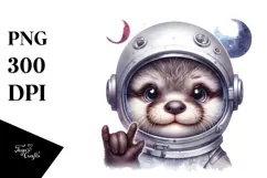 Cute Baby Otter with Rocker Look PNG Product Image 1