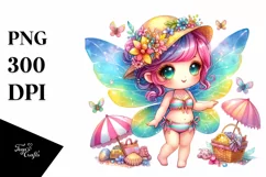 Colorful Fairy with Beachwear | Clipart Product Image 1