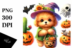 Cute Baby Dog in Halloween Scene Product Image 3