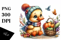 Colorful Baby Duck with Vegetables | Clipart Product Image 1